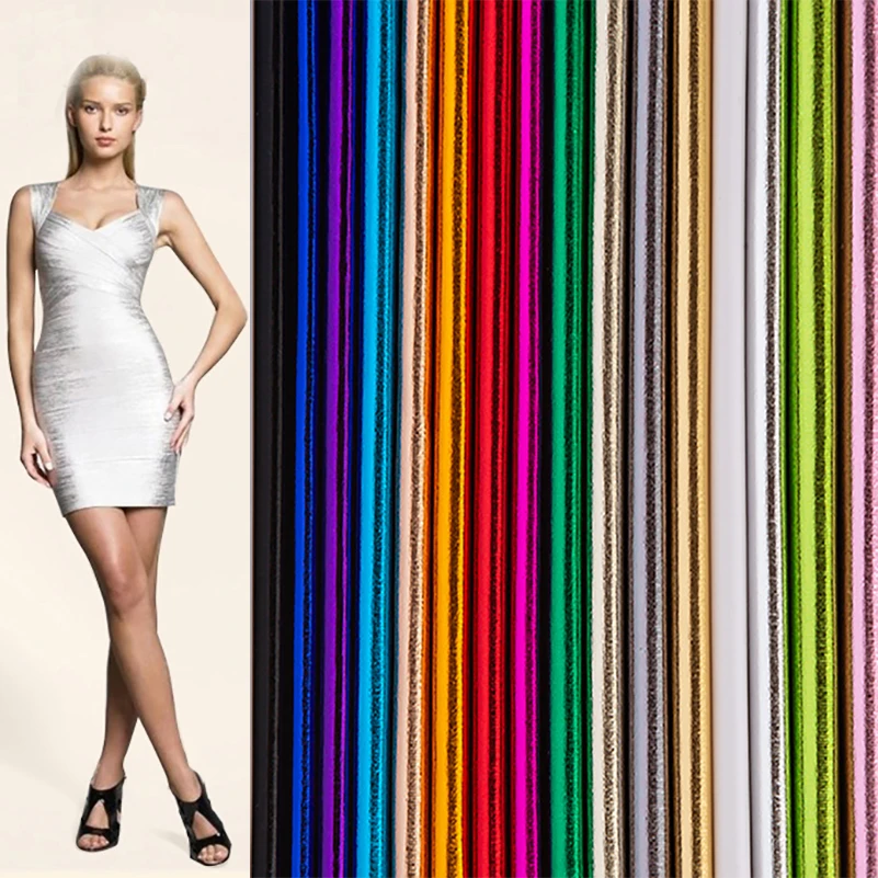 

Spandex Elastic Bronzing Fabric High Elasticity 4 way Stretch for Clothes Stage Performance by Half Meter