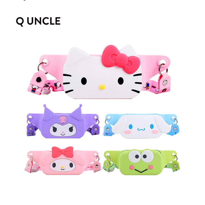 

Sanrio Kawaii Hello Kitty Kuromi Mymelody Cinnamoroll силиконовая нагрудная мультяшная Аниме Сумка через плечо сумки для девушек Подарок