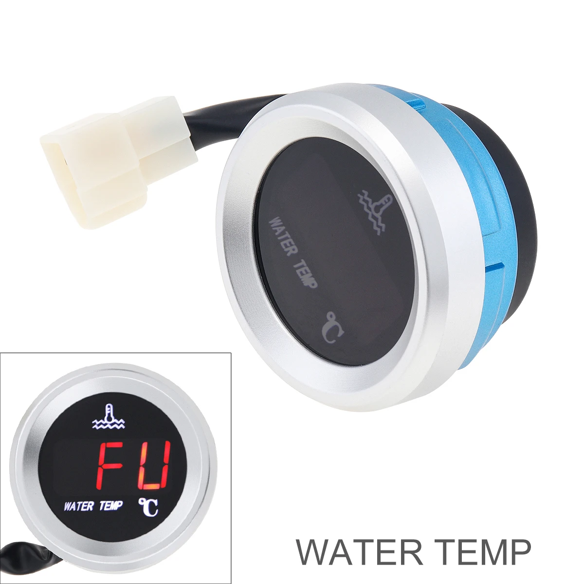

12V 52mm Electronic Universal LED Digital Water Temp Gauge Meter with Installed Wire Temp Sensor for Car Truck Yacht Marine Boat
