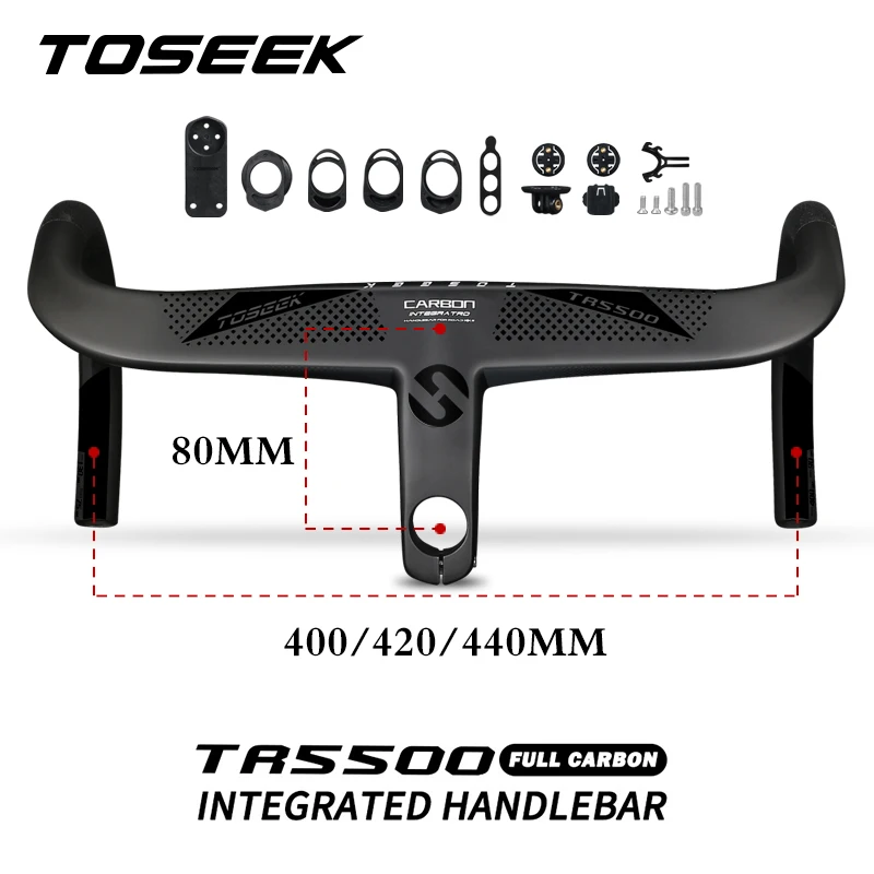 TOSEEK Integrated Handlebar Full Carbon Fiber Road Bike Hand