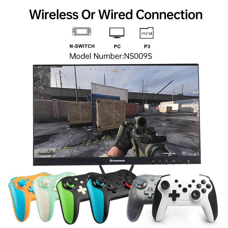 2pcs bluetooth 2 4g wireless controller for nintendo switch pro pc tv box smart phone tablet ps3 tesla shock joystick gamepad free global shipping