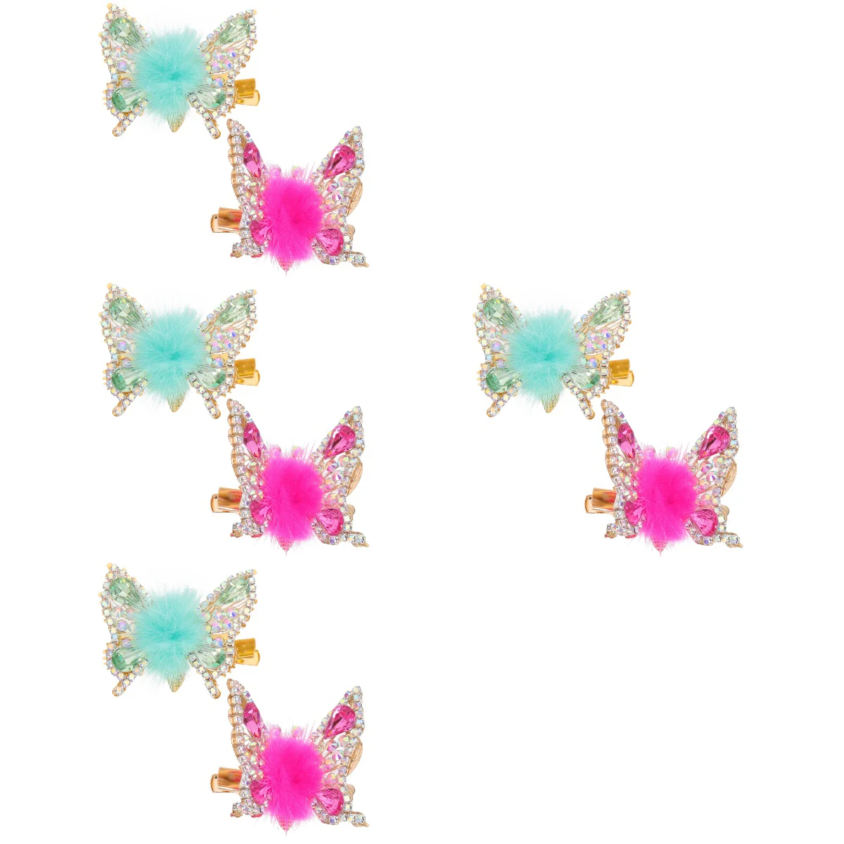 

8 шт., декоративные заколки-бабочки для волос