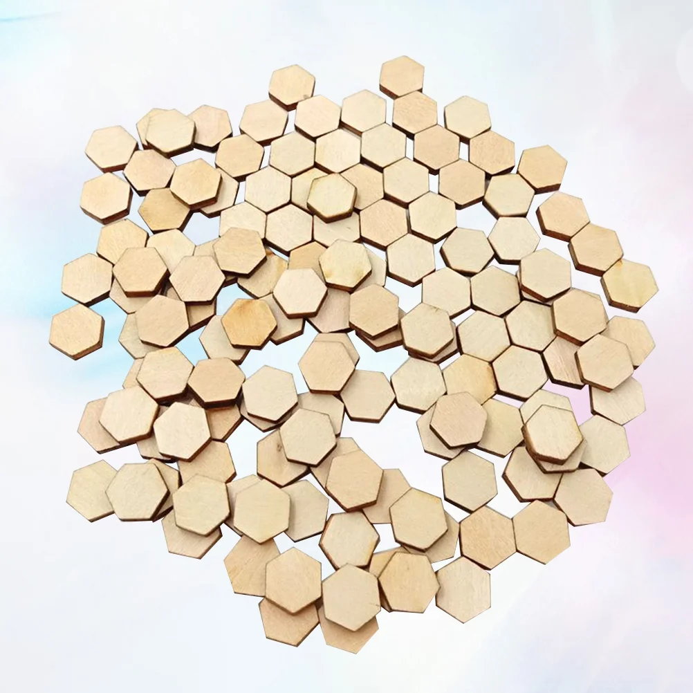 

Wood Wooden Unfinished Hexagon Cutouts Pieces Ornaments Crafts Slices Hanging Hexagonal Blank Shapes Diy Discs Shape Chips Tag