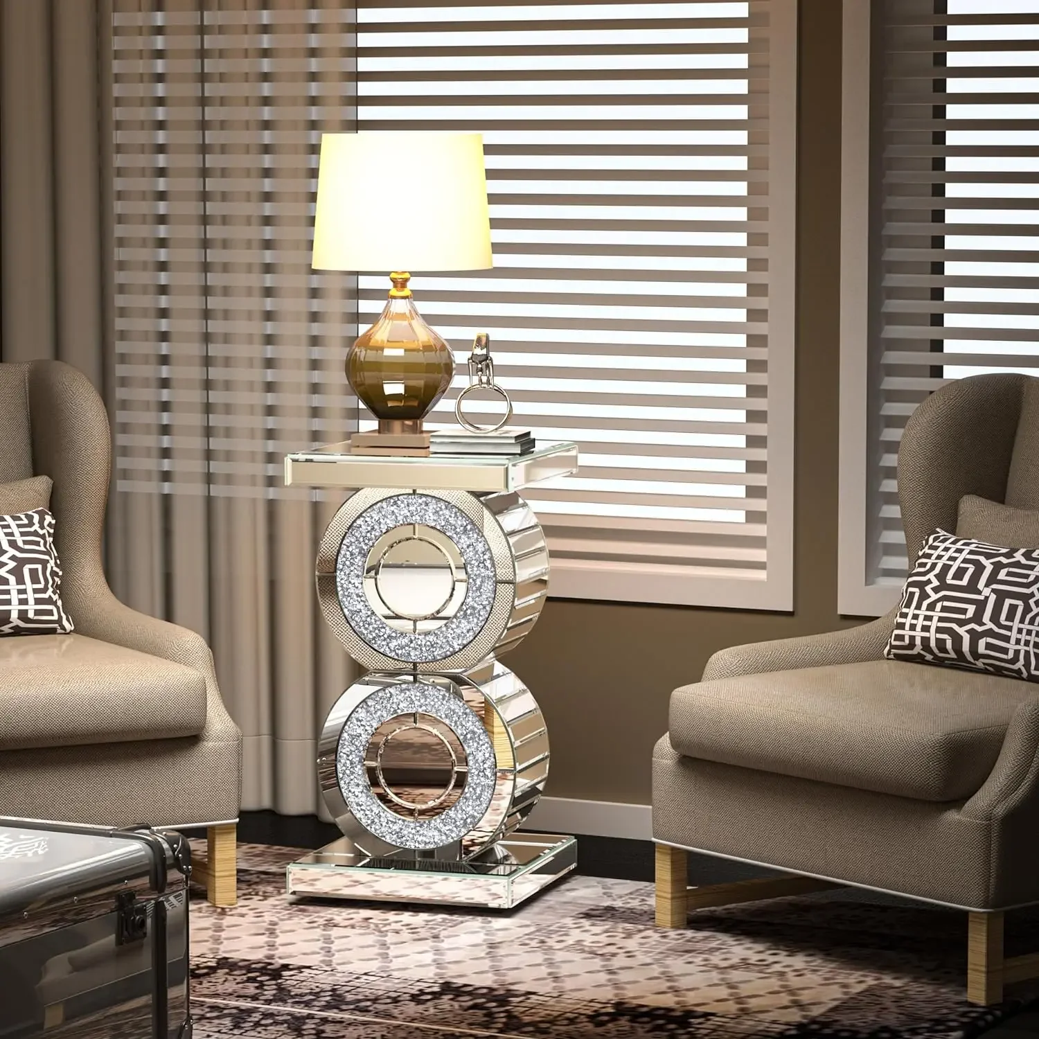 Verspiegelter Beistell tisch Crushed Diamond Couch для Wohnzimmer симптоume Schlafzimmer Gruporo