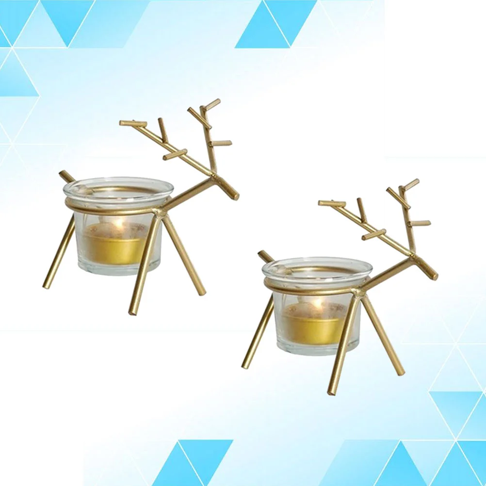

Holder Christmastable Reindeer Candlestick Tealight Light Tea Iron Decorations Stand Holders Deer Lightsdecoration