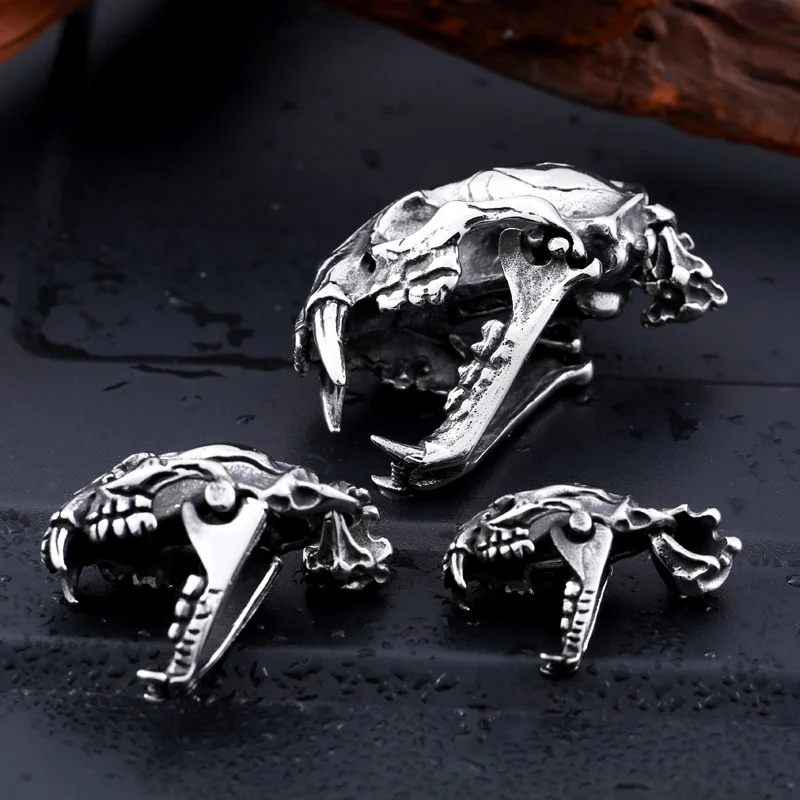 Фото Новые 3D Machairodus Smilodon подвески в виде головы динозавра из нержавеющей стали крутой модный уникальный педант высокого качества №2