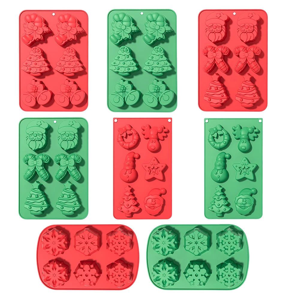 Рождественская силиконовая форма для выпечки антипригарная шоколада 3D