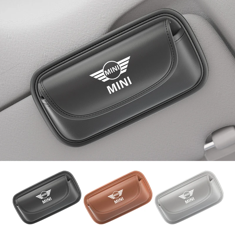 Кожаный автомобильный держатель для солнцезащитных очков многофункциональные