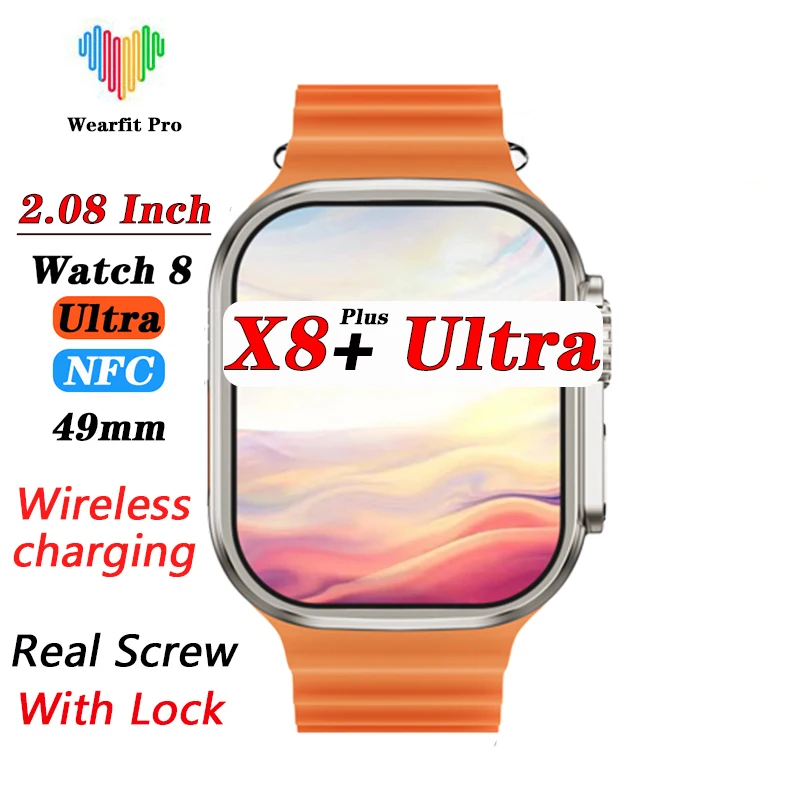 

X8 + Ультра Смарт-часы IWO Ultra X8 Plus ультра оптовая продажа 49 мм Беспроводная зарядка для мужчин и женщин большая 2,08 дюймовая серия 8 Смарт-часы
