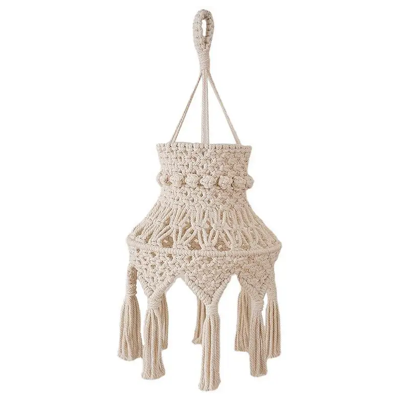 

Macrame Lamp Shade Woven Light Cover With Fringes Boho Light Shade Chandelier Shade For Bedroom Living Room Decor Not Include