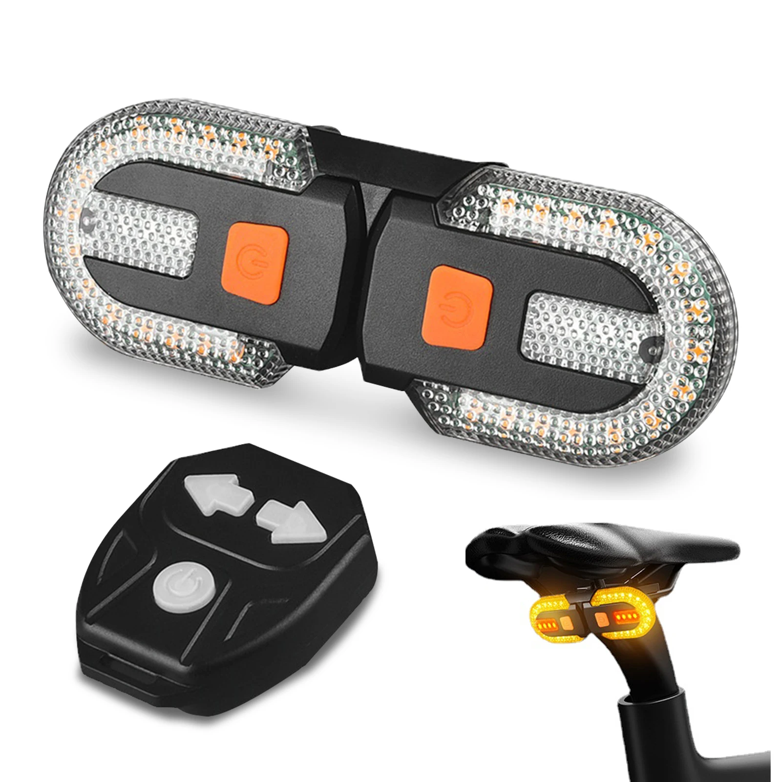 

Bicycle Tail Light Rear with Turn Signal Smart Wireless Remote Control Bicycle Rear Light USB Rechargeable LED Bicycle Backlight