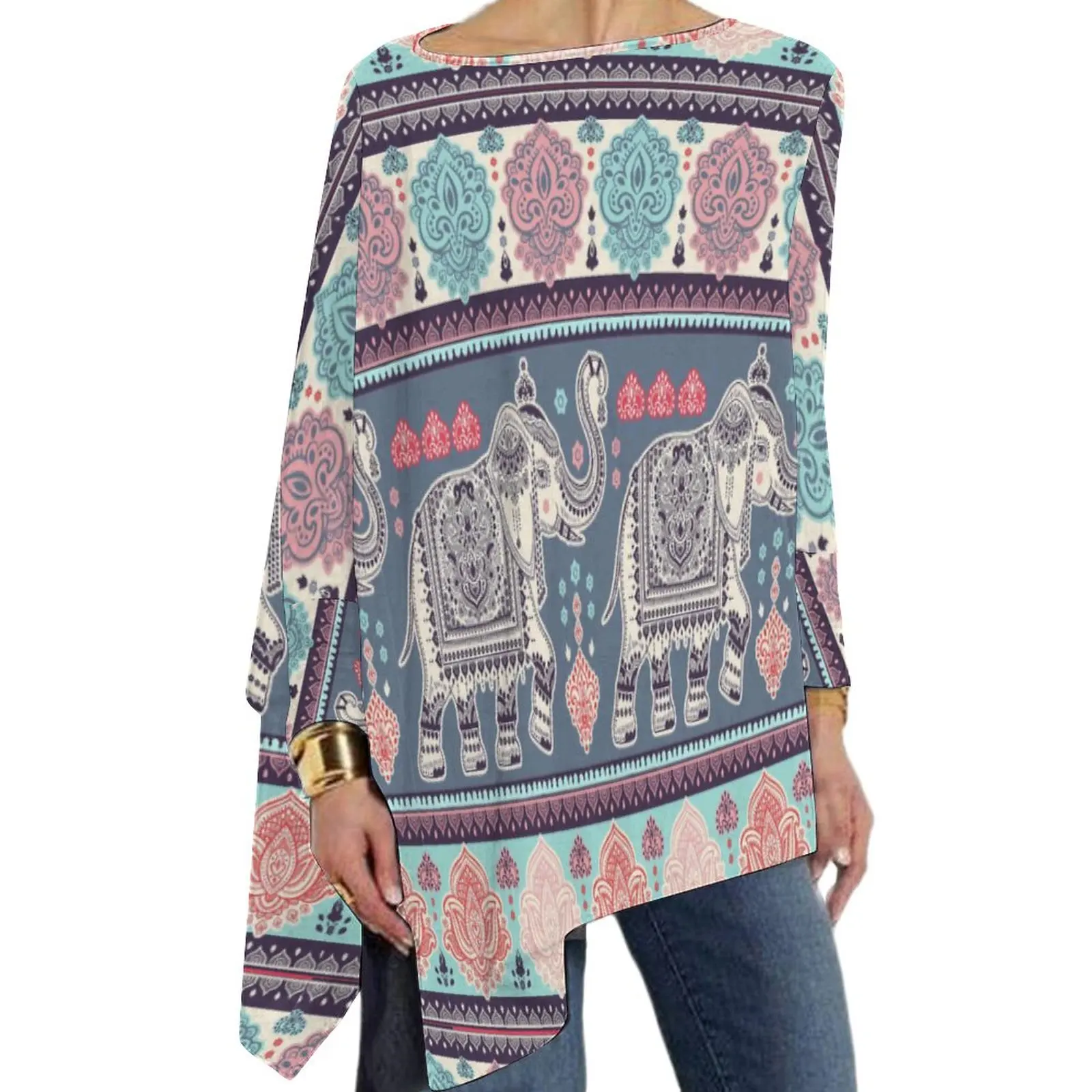 

Женская футболка с длинным рукавом, с принтом слона