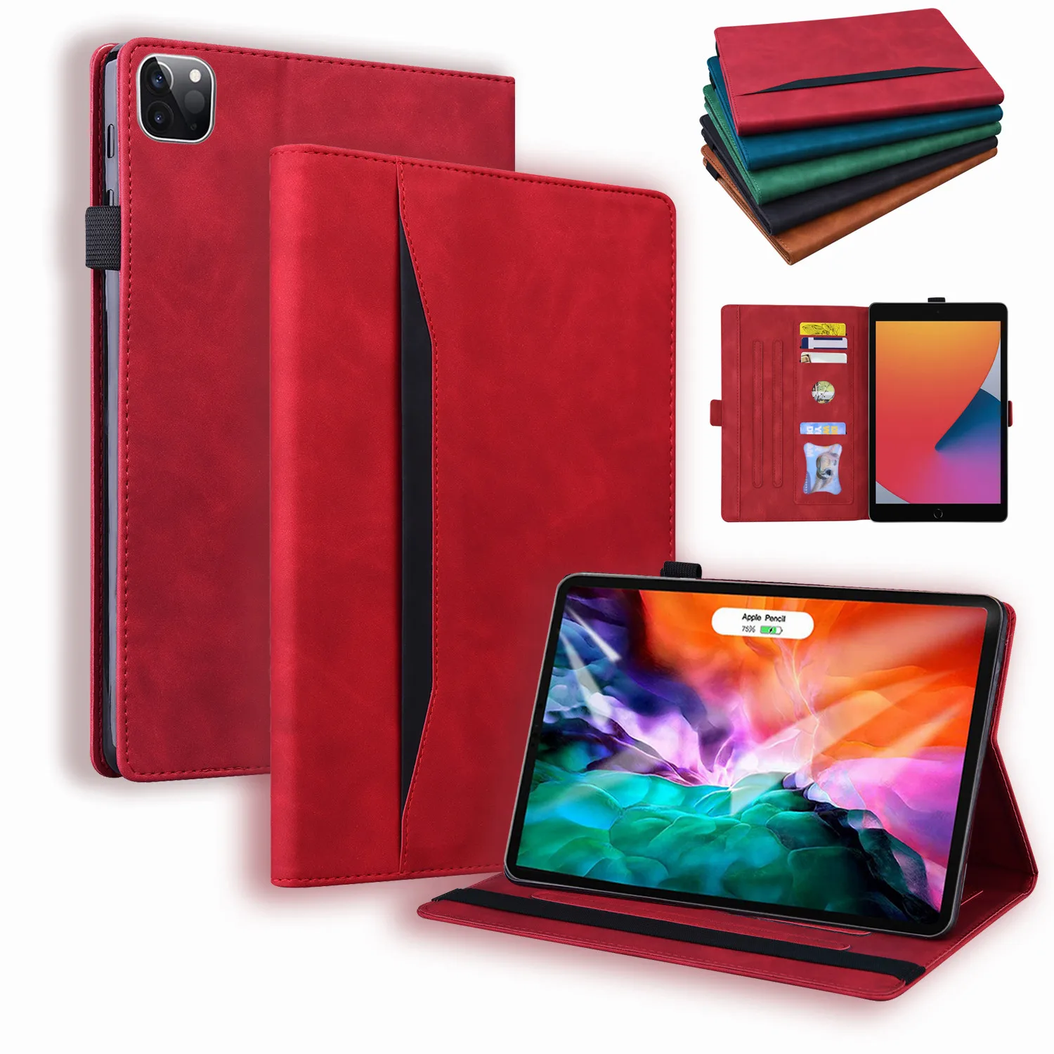 

For iPad Pro 12.9 2021 Cover Tablet Business PU Leather Matte Wallet Case for iPadPro 12 9 2022 2020 2018 Book Funda Card Holder
