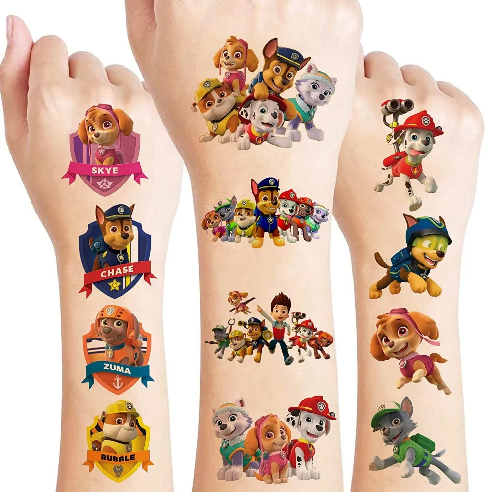 

Paw Patrol Theme Tattoo Stickers Kids Birthday Party Decorations Cartoon Paw Party Tattoo Sticker Baby Shower Party Supplies