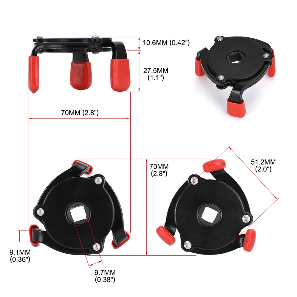 

Universal Adjustable 3 Jaw Oil Filter Wrench Removal Tool For Removing Oil Filter Drive Adapter For Cars And Trucks