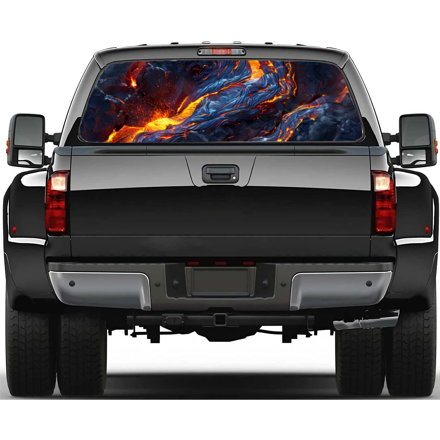 Абстрактный Дизайн Magma наклейка на заднее стекло автомобиля подходит для пикапа
