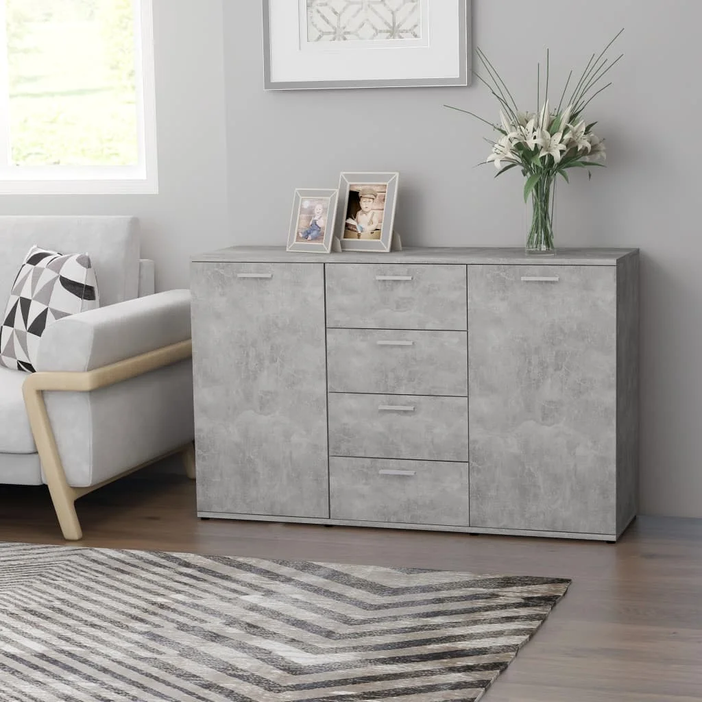 

Sideboards and Buffets Cabinet with Storage Home Decor Concrete Gray 47.2"x14"x29.5" Chipboard