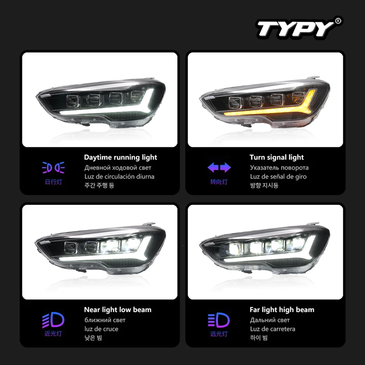 Автомобильные фары TYPY для Hyundai IX35 2018-2020 светодиодный автомобильные лампы дневные