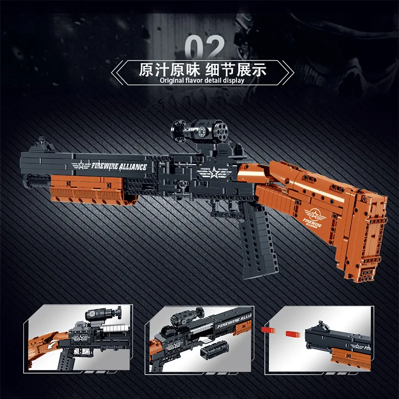 

PUXIDA 051001 Bernelli M4 строительные блоки с видом 1137 шт. кирпичи игрушки включая 8 шт. пластиковых пуль