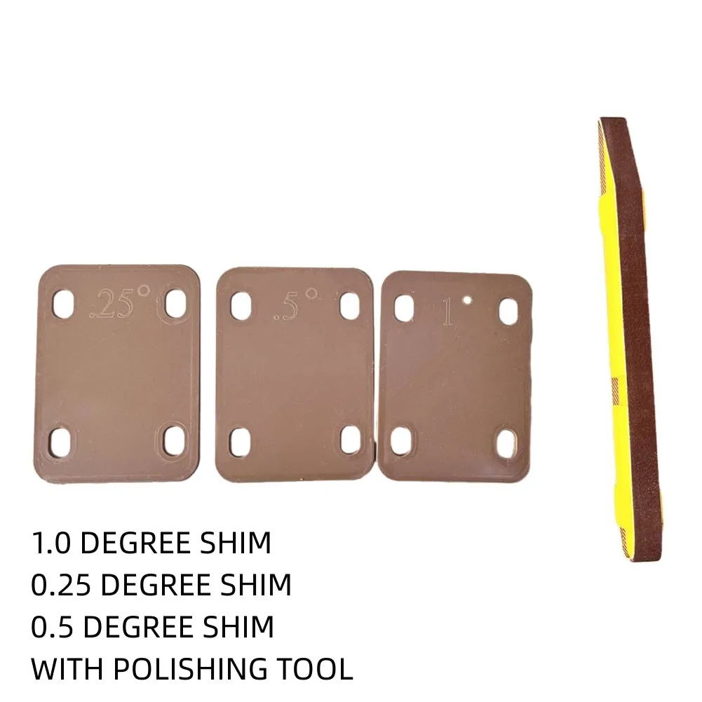 

3 PCS Guitar Neck Shims 0.25.5 1 Degree With Polished Tools Replacement Part 3 Hard Shims 1 Neck Backing Plate Accessories