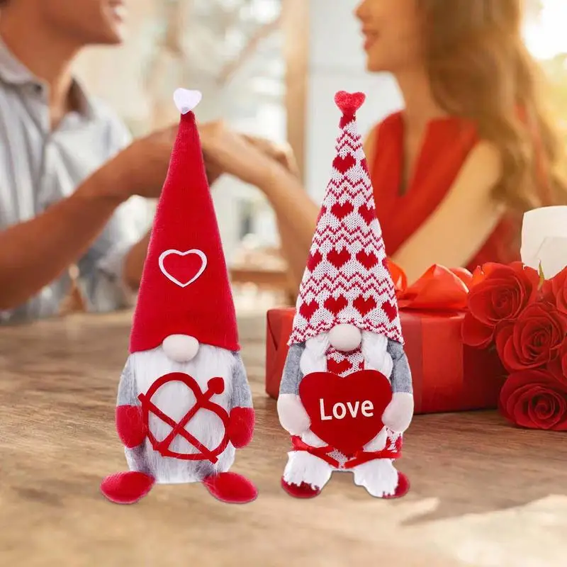 

Гномы на День святого Валентина, 35 см, кукла ручной работы без лица для пар, домашний стол, эльф, гномы, декоративные украшения, милые подарки ...