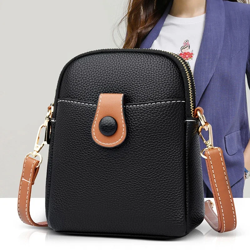 

HOT Fashion Mobile Phone Bag Women Mini Matte Leather Shoulder Small Crossbody Bags Casual Mobile Phone Messenger Purse Handbag