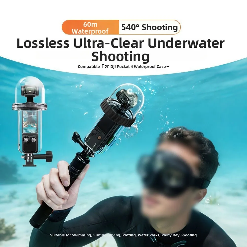 Фото Водонепроницаемый чехол 60M для камеры DJI Pocket 4, защитный корпус для подводного плавания, аксессуары для защиты при серфинге и дайвинге №1