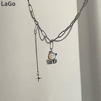 modern jewelry geometric metal pendant necklace cool design hot sale silver color one layer chain necklace for women