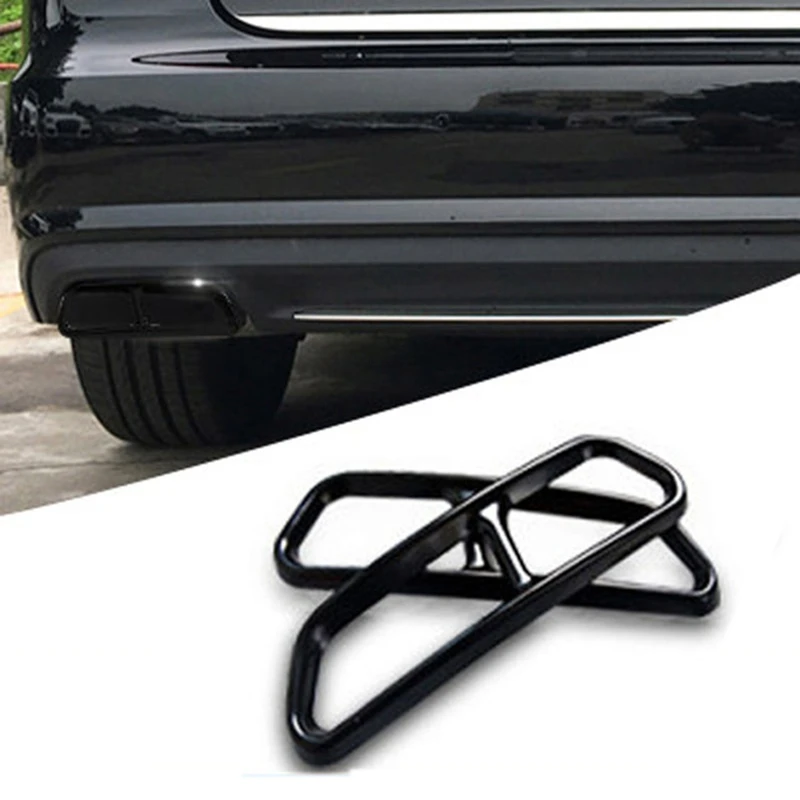 

Аксессуары для-A6 C7 A4 B9 A7 Q5 Q7, Модифицированная выхлопная труба, заглушка, четыре выхода, глушитель, автомобильные наклейки 2016-2019