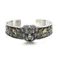 new s925 sterling silver domineering tiger mens bracelet national tide tiger year bracelet mens vintage jewelry bracelet