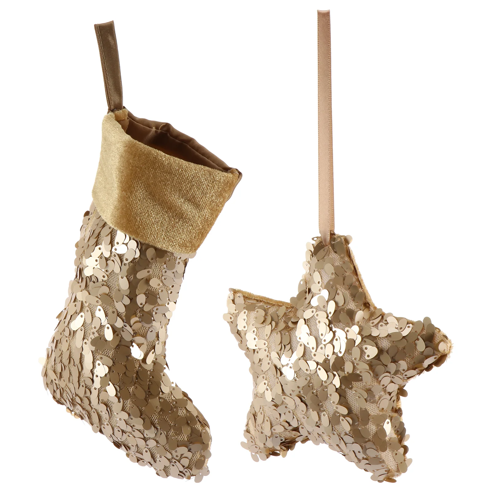 

2Pcs Christmas Stocking Pendants Christmas Paillette Sock Lovely Sock Pendants
