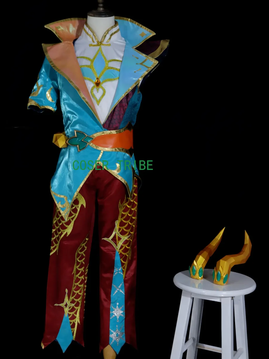 COSER TRIBE Lol Ezreal Son Of The костюм дракона для косплея Cos Game Anime вечерние Uniform Hallowen Play