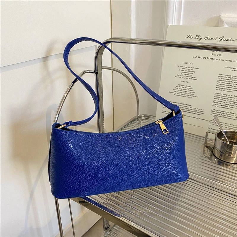 

Сумка для женщин с французским рисунком, Новинка лета 2022, роскошная Модная ретро сумка для подмышек с простым рисунком личи, женская сумка ч...