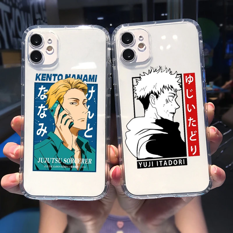 

Jujutsu Kaisen Anime Phone Case For iPhone 14 13 11 12 Pro MAX XR X XS SE20 7 8 6Plus Gojo Satoru Clear Shockproof Soft Cover