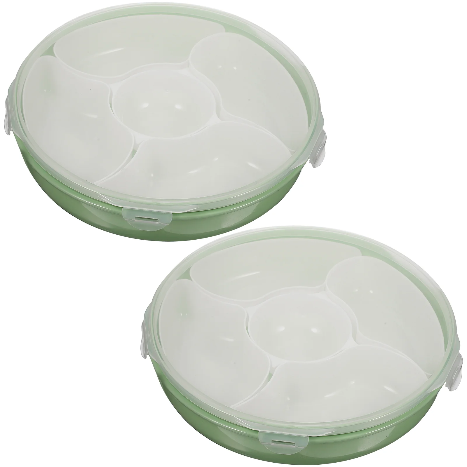 

2 Pcs Compartment Fruit Plate Cake Tray Party Serving Platter Divider Dessert Plate Pp Snack Storage Box Nut Tray Lid