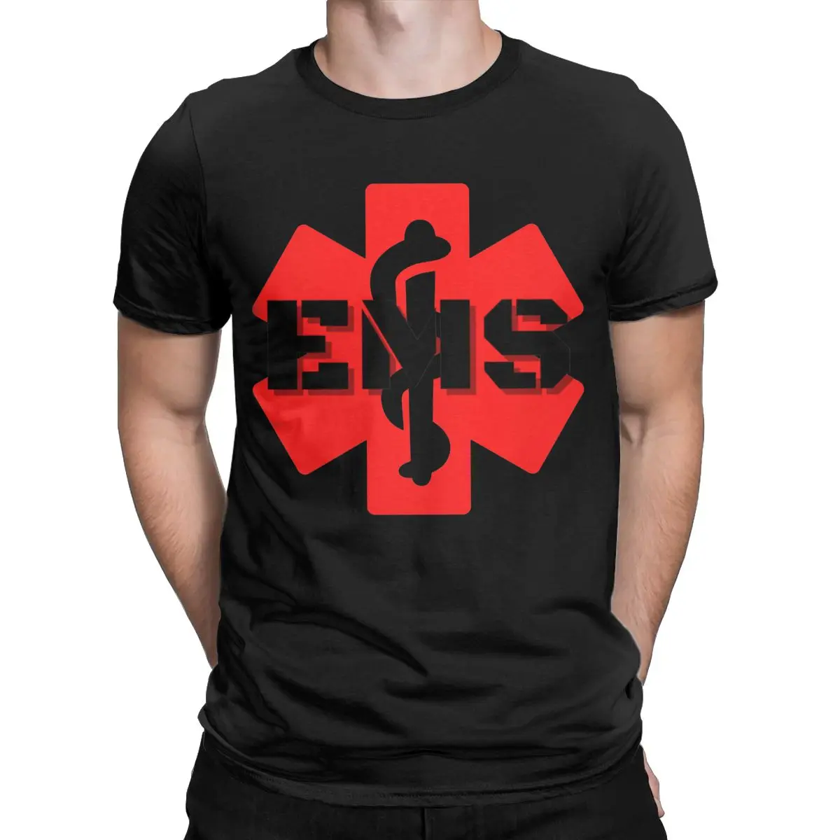 

T shirt for men EMS 100% Cotton Clothes Unique Short Sleeve Round Neck Tee Shirt Graphic Printed T-Shirts