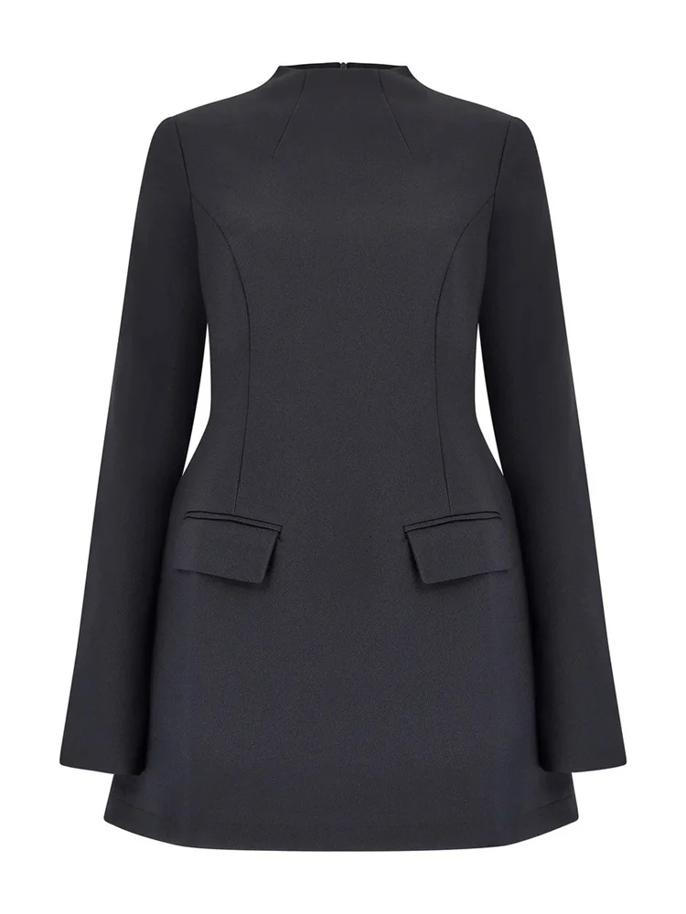 Tossy женское осеннее элегантное мини-платье карманное лоскутное тонкое платье с