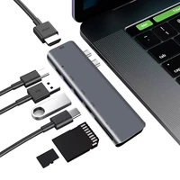 7 in 1 usb c hub with 4k hd 2 usb 3 0 sdmicro sd card reader multiport adapter replacement for macbook pro