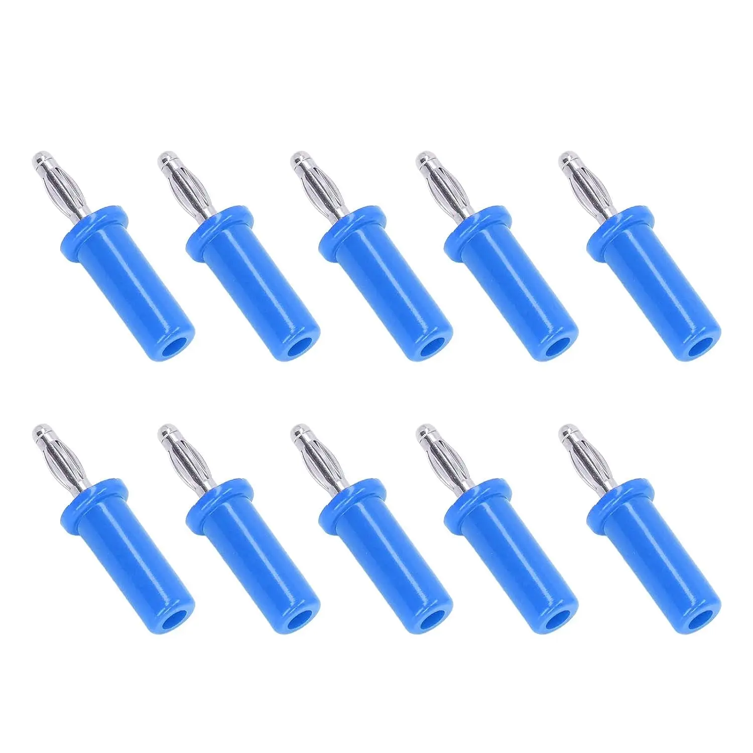 

10Pcs Lanterns Banana Plug,Brass ABS Soldered Speaker Connector for Electronic Instruments 4mm(Blue)