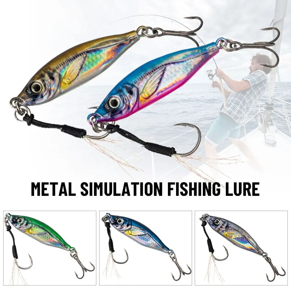 

Sinking Double Bass Hook Minnow 20g/30g Lead Casting 3D Printed Jig Bait Spinning Baits Metal Simulation Fishing Lure