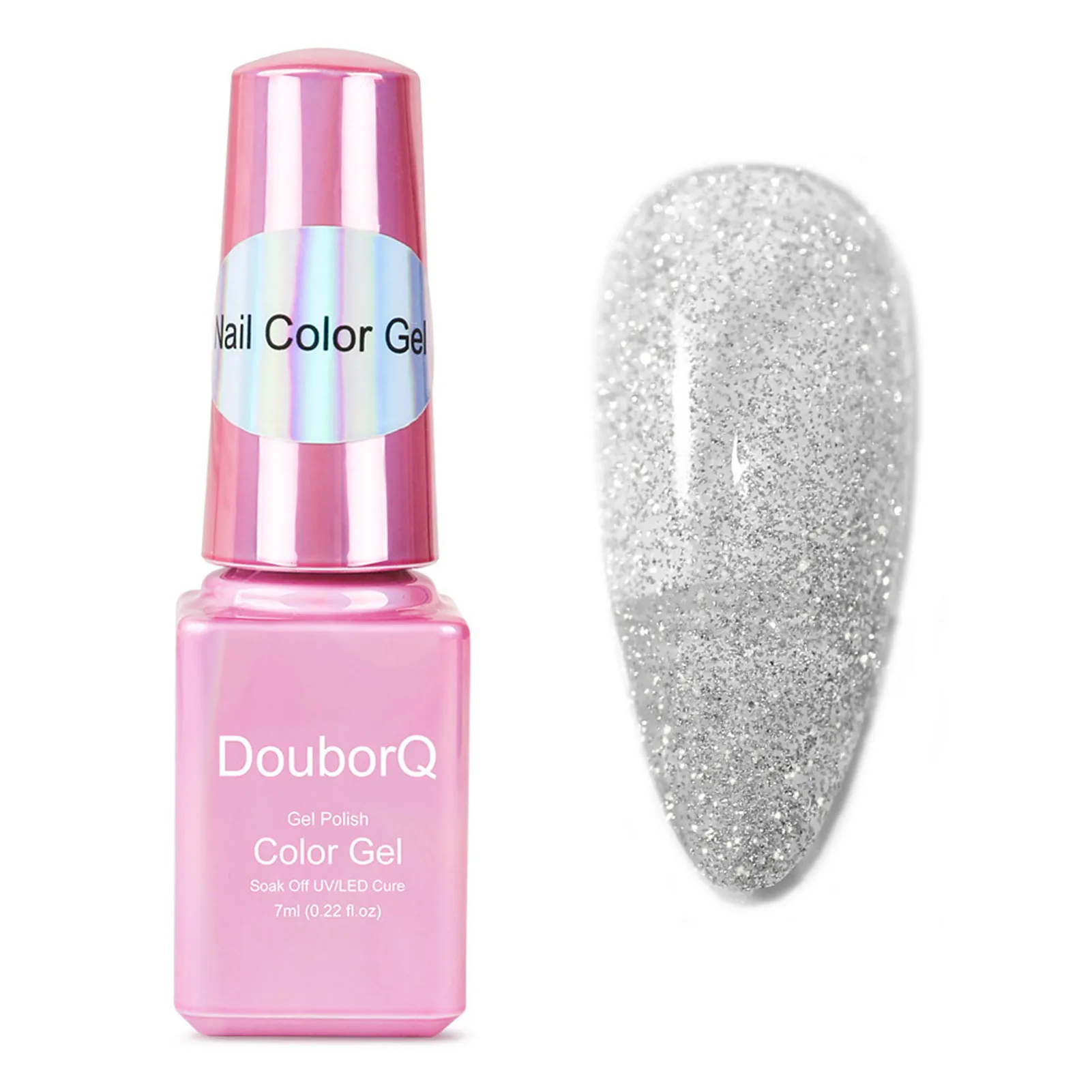 

Glitter Nail Gel Polish Nail Art 6 Colors Sparkly Shiny Black Silver Pink Gel Polish Gel Nail Polish Soak Off LED UV Nail Gel