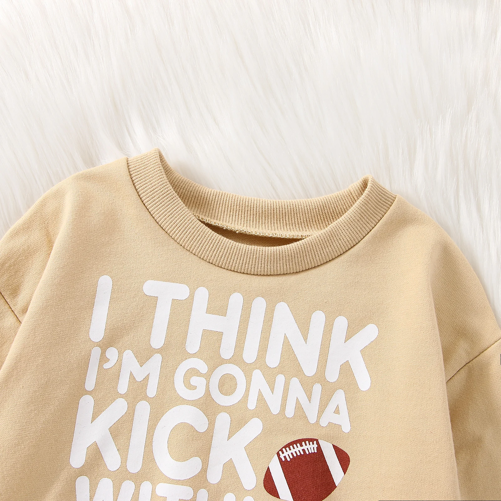 Одежда для малышей-ромпера с длинным рукавом и круглым вырезом с футбольной надписью весна-осень.