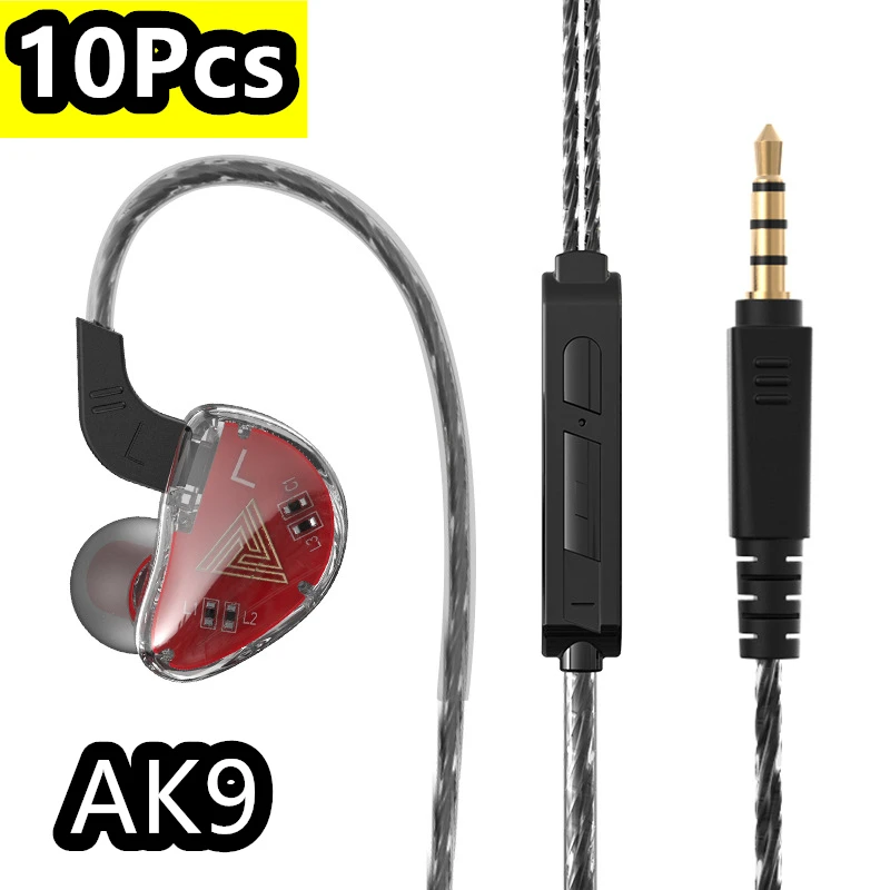 

Оригинальные Hi-Fi спортивные наушники QKZ AK9 для VIP, оптовая продажа, музыкальные наушники с микрофоном, спортивные наушники-вкладыши, 10 шт.