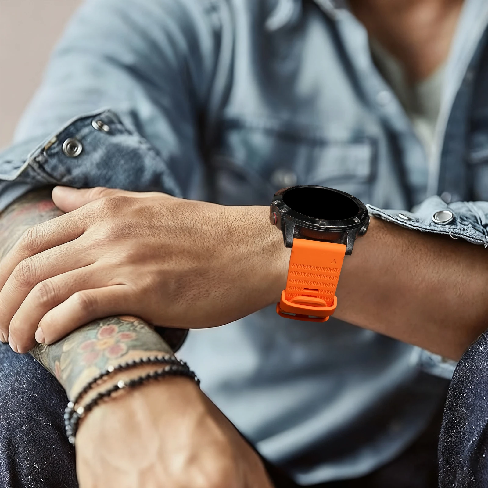 Фото Силиконовый ремешок для часов 22 мм 26 мм для Garmin Fenix 7 7X 8E 6X 6 Pro 5 5X Plus Epix Gen2 Enduro 3 Instinct 3 Solar, быстросъемный ремешок №4