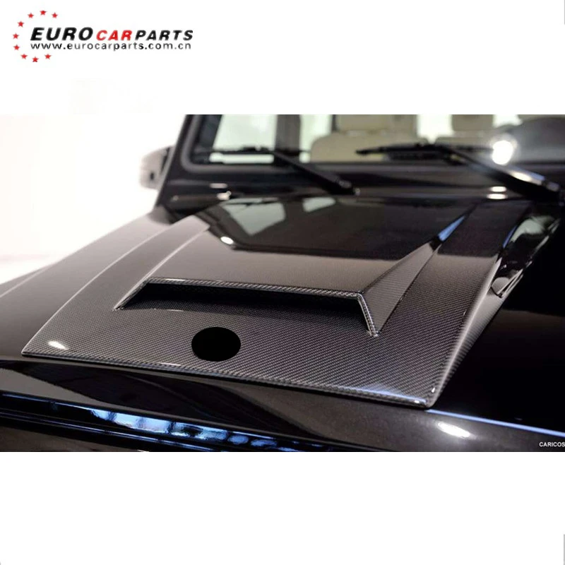 

W463 carbon fiber hood cover fit for G-class W463 G500 G550 G55 G63 G65 carbon engine cover with B logo carbon bonnet