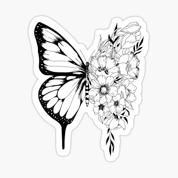 

Тату-наклейки в виде бабочки Шон Мендес, 5 шт.