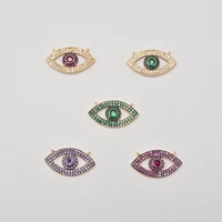 mythology demon eye connector double hook clasp pendant jewelry accessories diy necklace chain handmade micro paved zircon parts