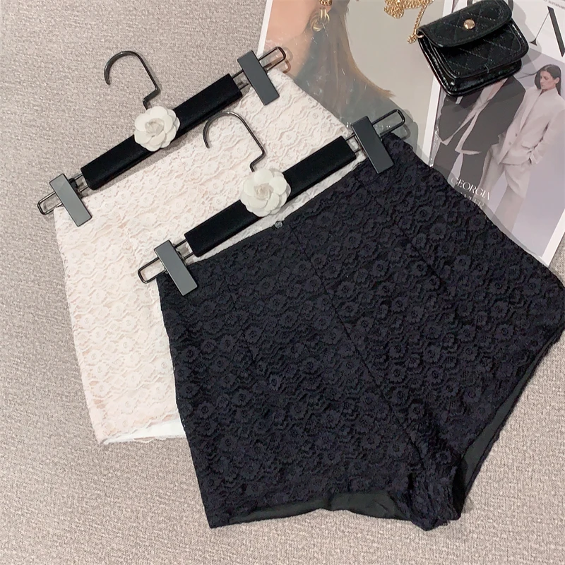 2023 Spring and Summer New Casual Short Pants Elegant Lady Lace High Waist Slimming Hot Pants Shorts for Women