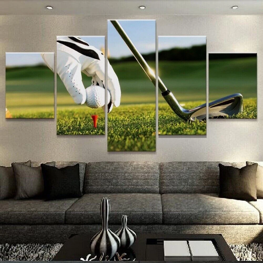 Play Golf Course Pictures Landscape Canvas Painting Wall Art Green Grass Posters And Prints Wall Decoration