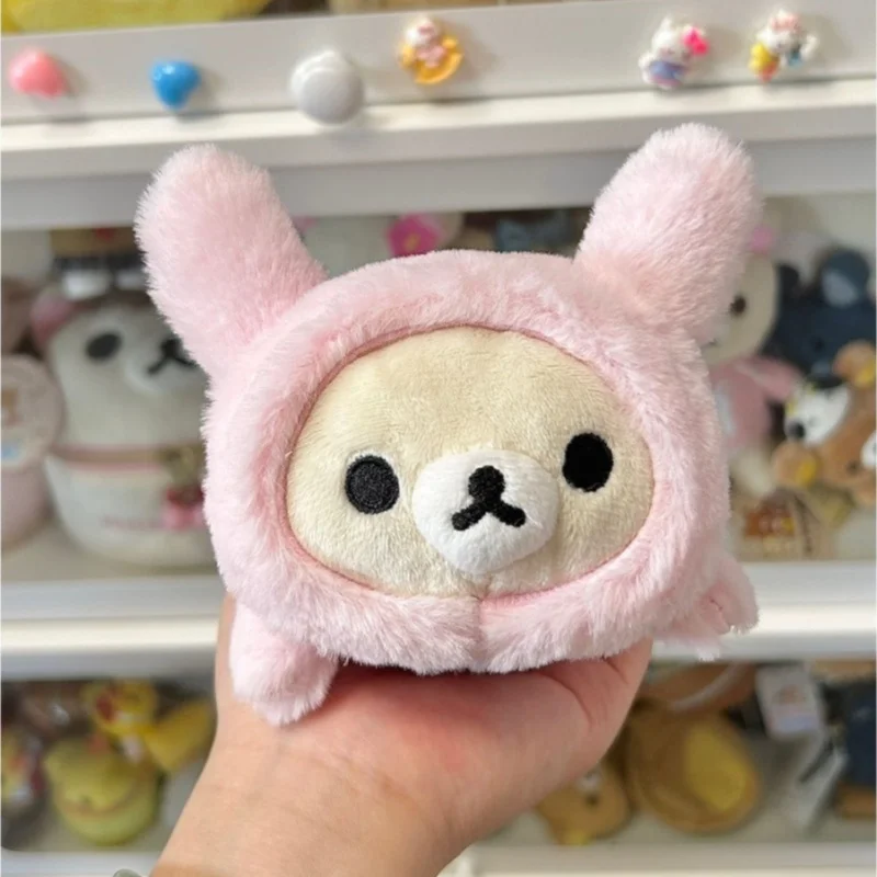Фото Милый пенал-косметичка Kawaii Rilakkuma Korilakkuma: плюшевые игрушки, мультяшные медведи и зайцы, сумка для хранения канцелярии, школьный подарок, милый чехол для ручек №3